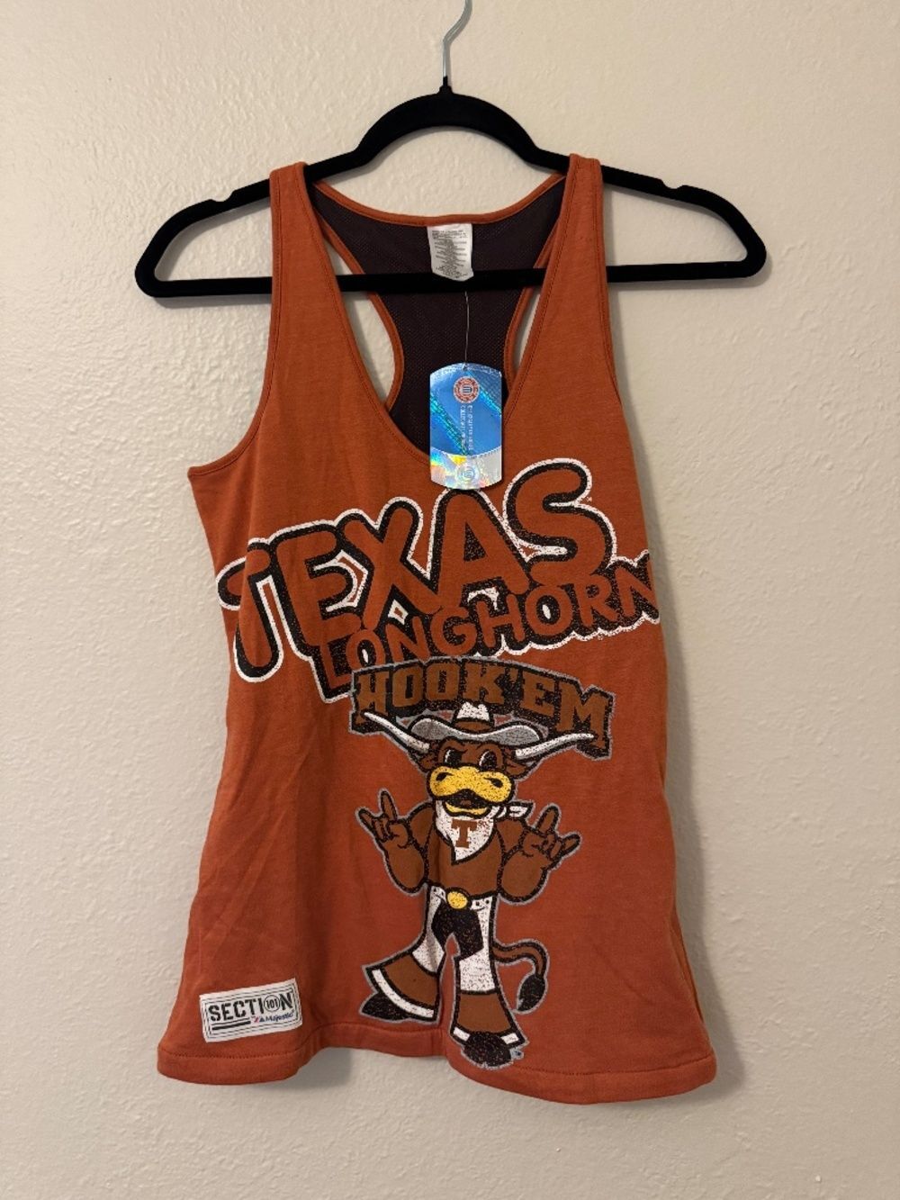Majestic Section 101 Texas Longhorns Bevo Tank Top Reversible Size XS